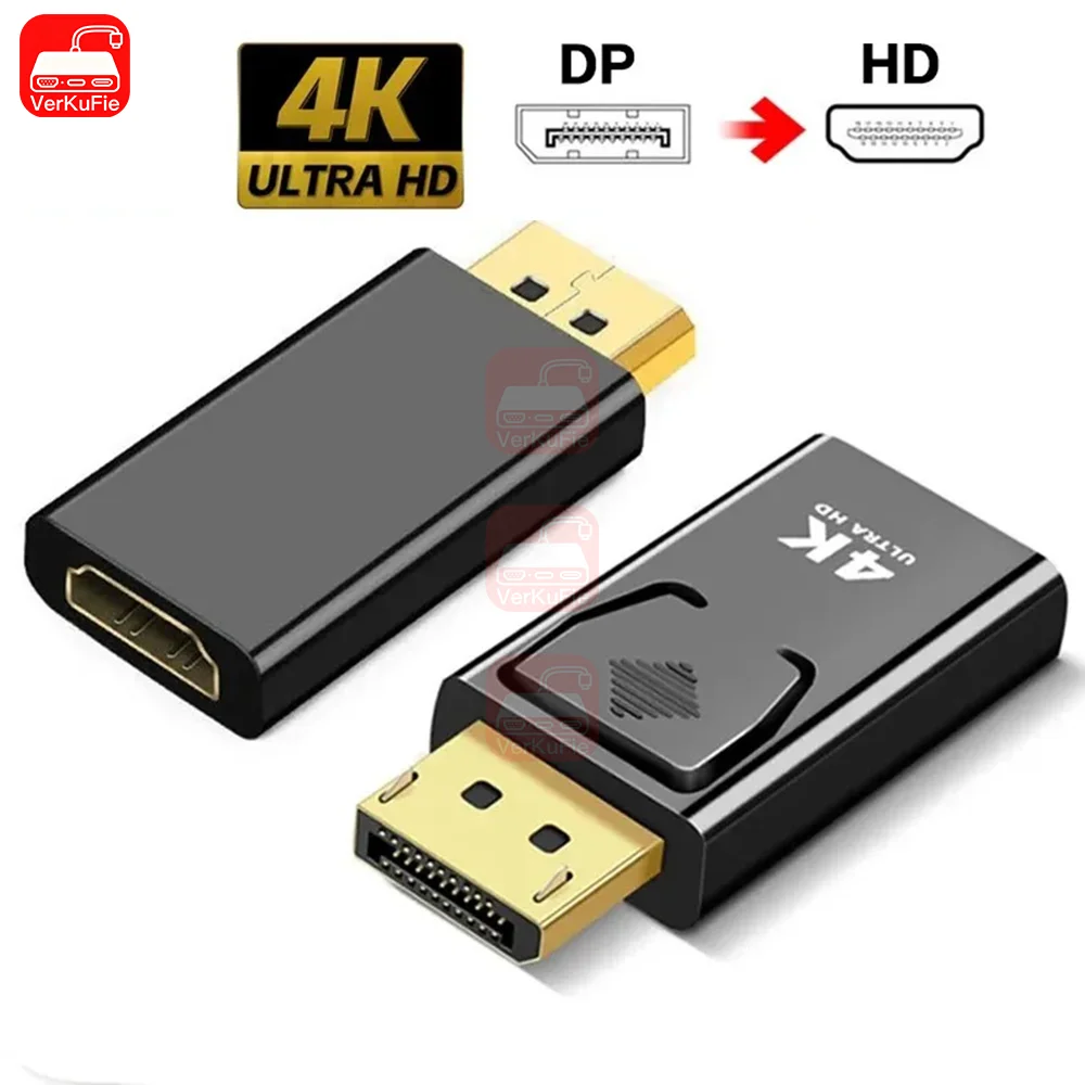 DisplayPort auf HDMI Adapter 4K mit Video und Audio für PC und Laptop