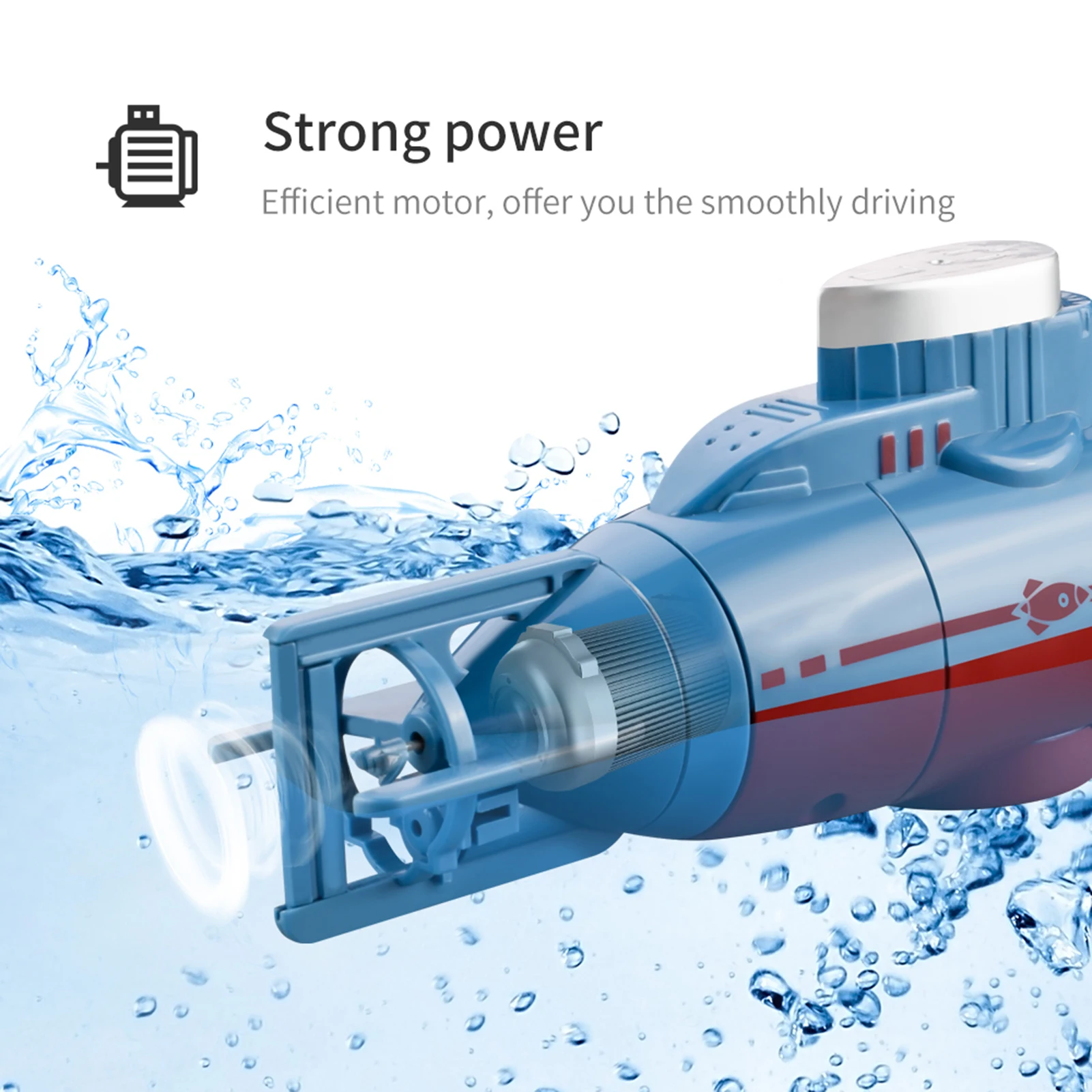 Mini RC U-Boot 0,1 m/s Geschwindigkeit Fernbedienung Boot Wasserdicht – Bild 3