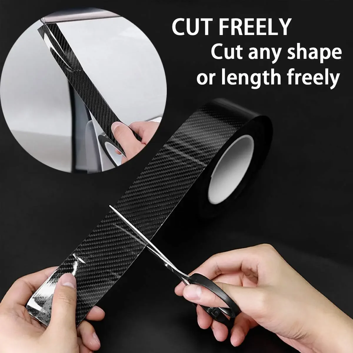1-10 m Nano Carbon Faser Auto 3D Klebeband Aufkleber Wrap Tür Spiegel – Bild 3
