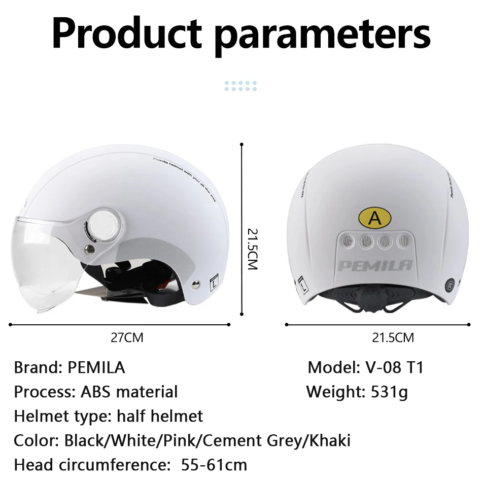 PEMILA Fahrradhelm mit Schutzbrille, Objektiv, Gehörschutz – Bild 2