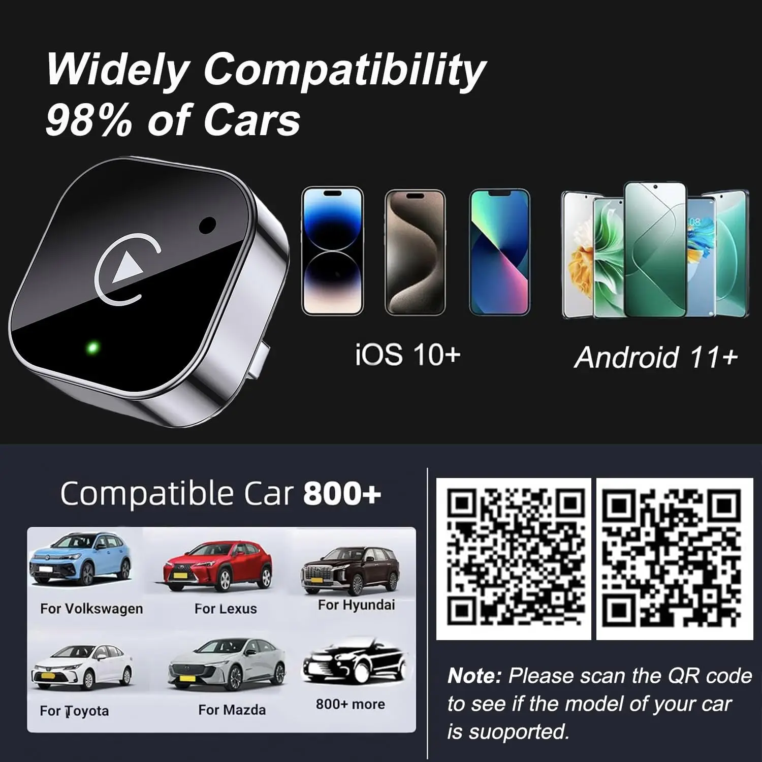 Kabelloser CarPlay- und Android-Auto-Adapter 2026-Upgrade: verkabelt – Bild 6