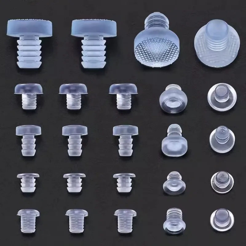 Durchsichtige, eingebettete Möbelstoßstange aus Gummi, Tisch, Stuhlbeine, Füße unten, Gleitpad (20 Stück)