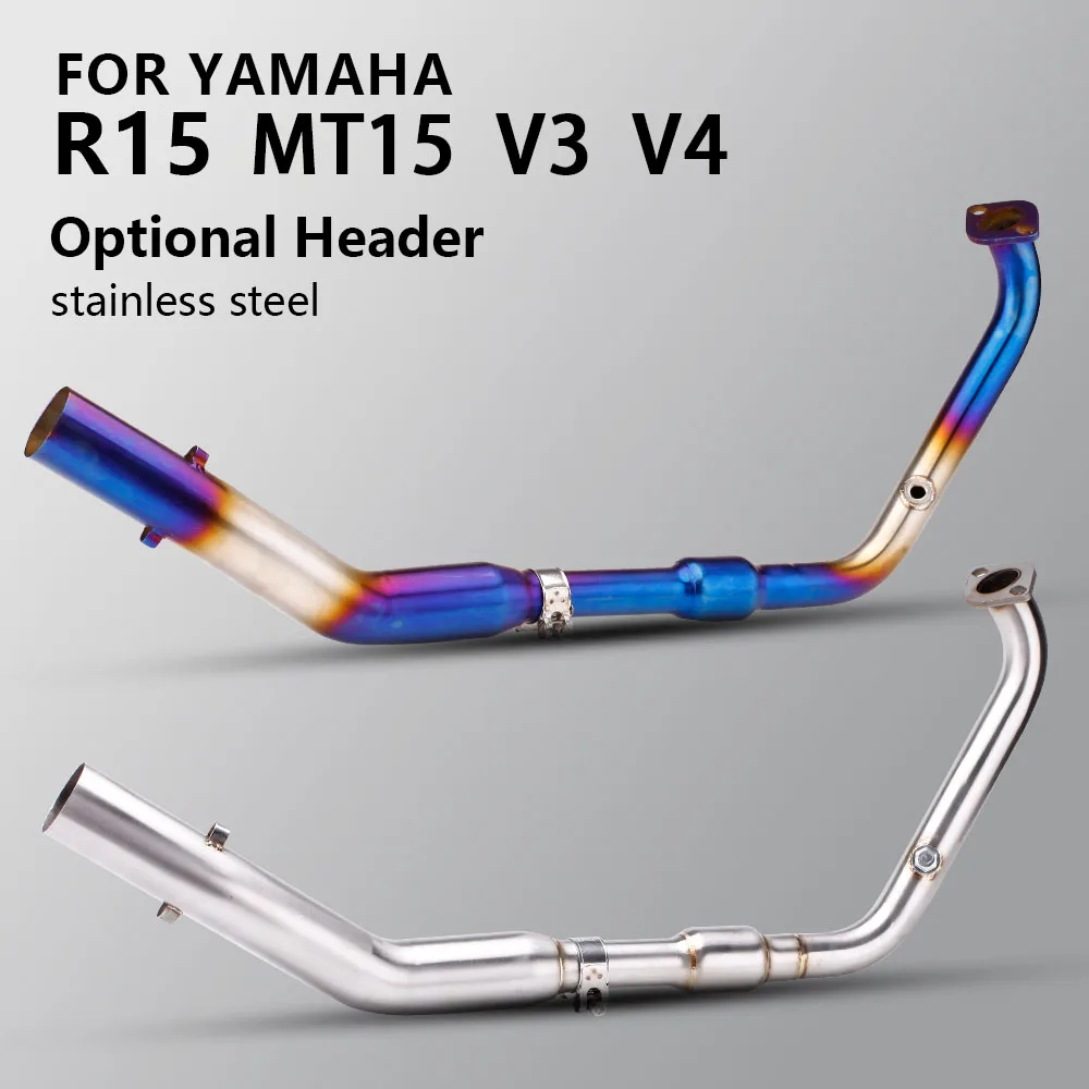MT15 R15 V3 V4 Motorradauspuff Komplettsysteme Edelstahlrohr Header Rohr für Yamaha MT15 R15 V3 V4 2017-2023