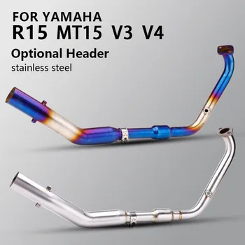 MT15 R15 V3 V4 Motorradauspuff Komplettsysteme Edelstahlrohr Header Rohr für Yamaha MT15 R15 V3 V4 2017-2023