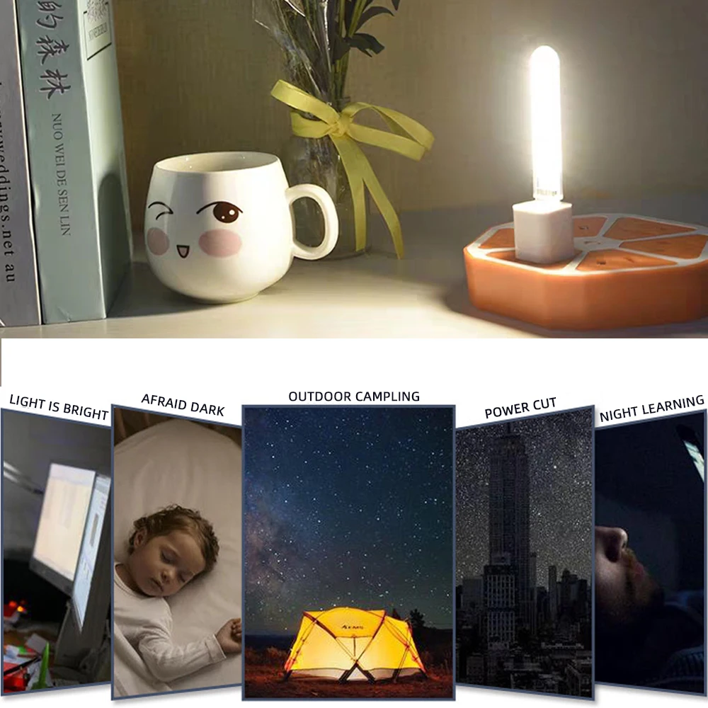 Tragbare USB Streifen Licht Mini Led Warm Weiß Nacht Lichter (5 Stück) – Bild 5