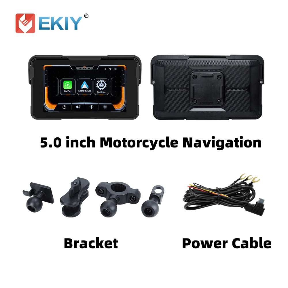 EKIY 5,0 Zoll Wireless CarPlay Moto Android Auto Tragbare Digitale Motorrad Armaturenbrett GPS Motorrad