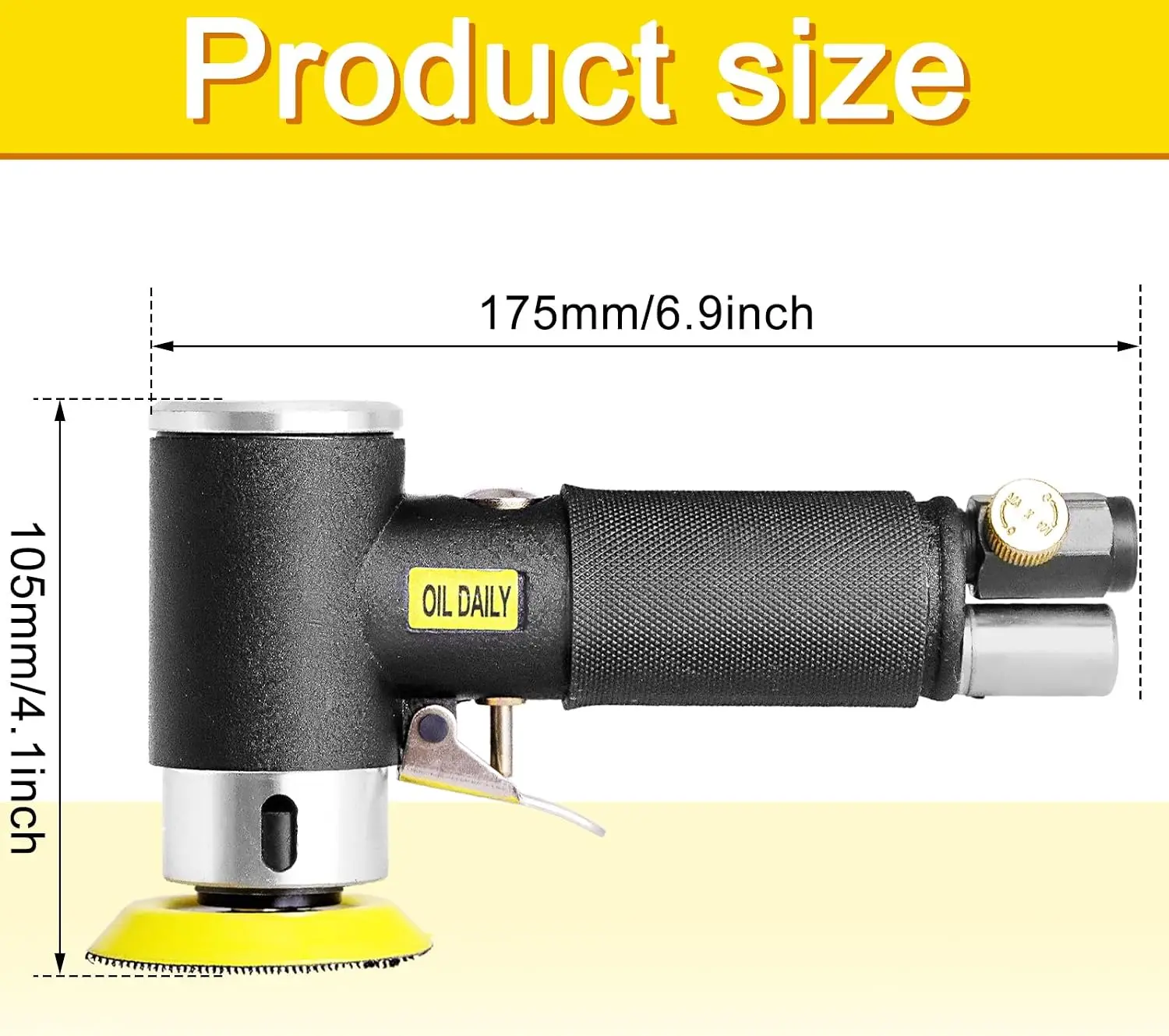 Druckluftschleifer 25mm/50mm/80mm Exzenterschleifer-Set mit Polier – Bild 6