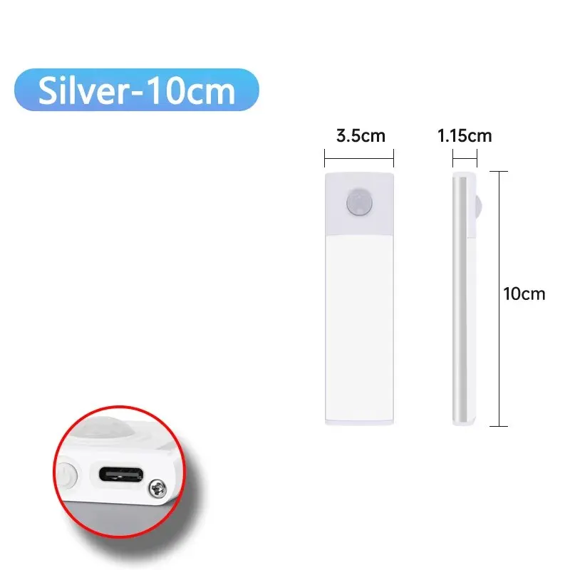 LED-Schrank leuchte USB Typ C wiederauf ladbare Bewegungs sensor LED-Lampe für Küchen schrank beleuchtung