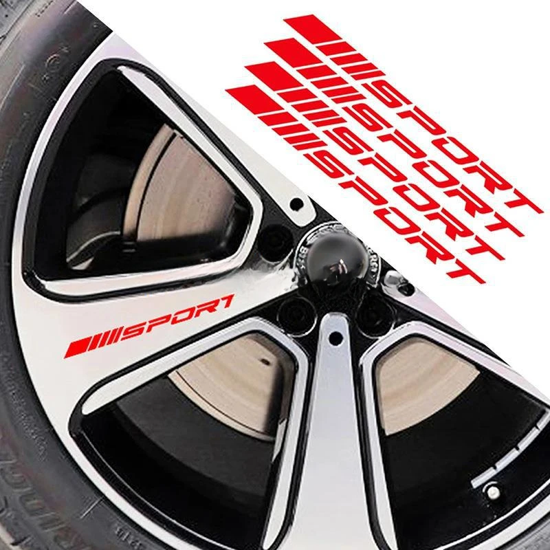 Mode 4pc Auto Aufkleber Räder Felgen Sport Racing DIY Streifen – Bild 3