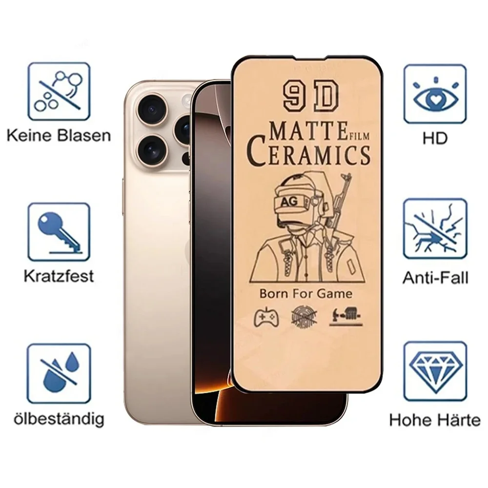 Keramik-Displayschutz für iPhone 17 16 15 14 13 Pro Max matte – Bild 2