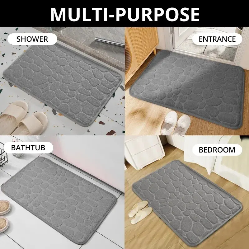 Geprägter Faserteppich, Anti-Rutsch-Matte für Badezimmer – Bild 2
