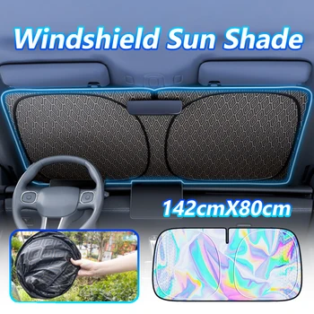 Auto-Windschutzscheiben-Sonnenschutz 142x80cm Faltbare UV-Reflektierende Beschichtung Auto-Sonnenschutz