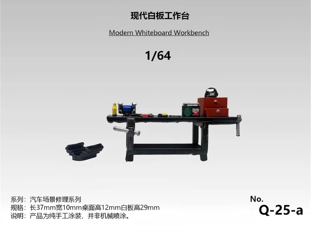 1/64 Diorama Auto-Modell Reparatur-Werkbank Modell-Werkstattszene: Whiteboard-Werkbank Zubehör Garage