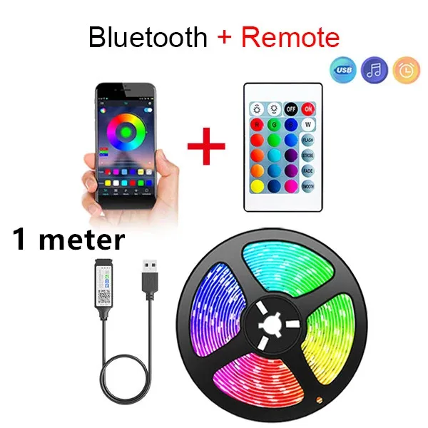 Bluetooth LED Lichter Streifen 5050 Smart App Fernbedienung flexible Diode Lampe RGB Band Hintergrund