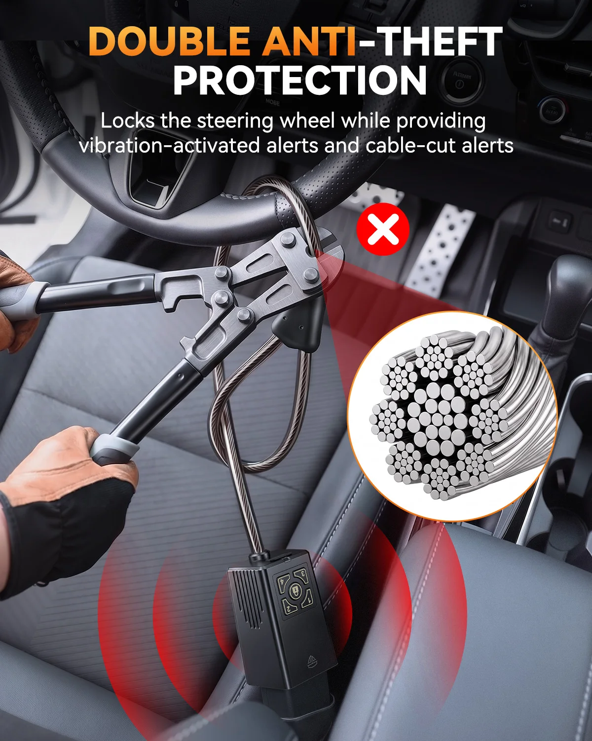 Verbessertes Auto-Lenkrad-Diebstahlsicherungsschloss mit 120dB – Bild 6