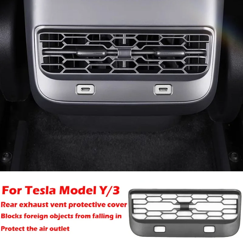 Hinten Air Vent Abdeckung Für Tesla Modell 3Y Zubehör Mittelkonsole Armlehne Box Zurück Conditioner Outlet