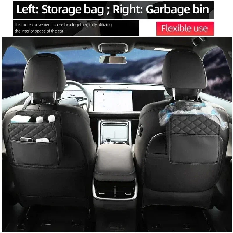 Multifunktionale Autositz-Aufbewahrungstasche aus Leder – Bild 6