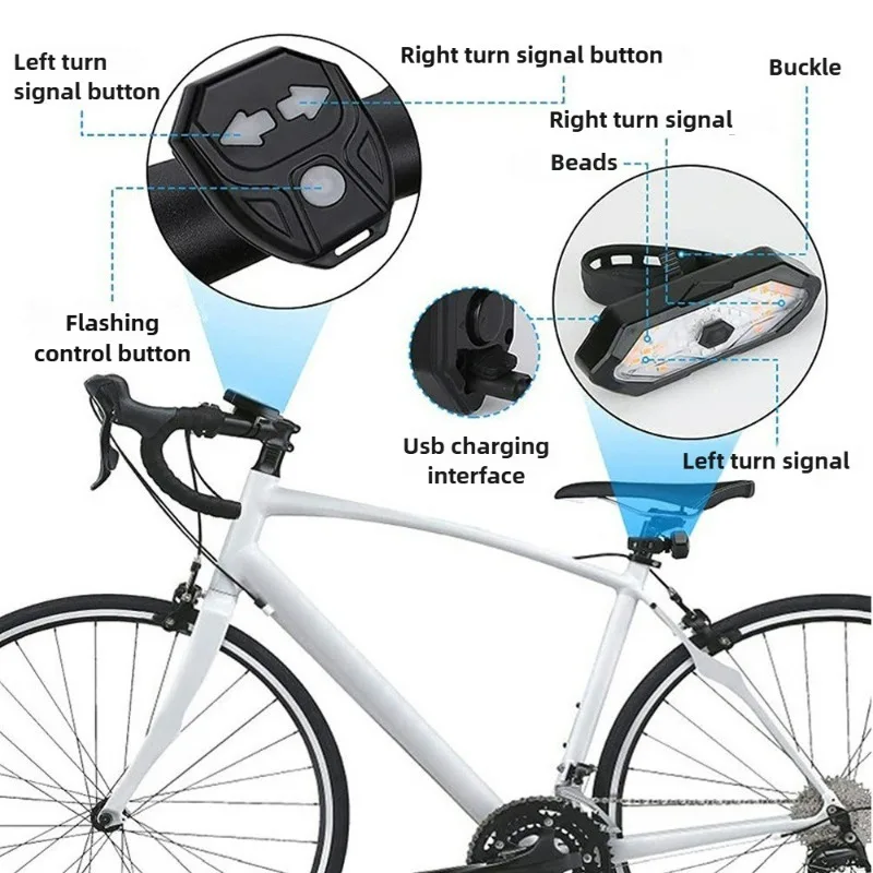 Fahrrad Blinker Rücklicht Drahtlose LED USB Aufladbare Rücklicht – Bild 2
