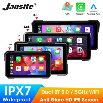Jansite Motorrad Display Bildschirm Carplay Moto Navigation Tragbare Digitale Dashboard Motorrad Android Auto