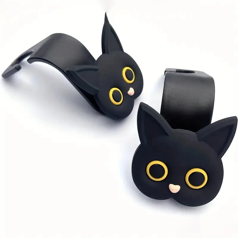 Entzückende 3D-Cartoon-Katzen-Autositz-Kopfstützenhaken (2 Stück) – Bild 2