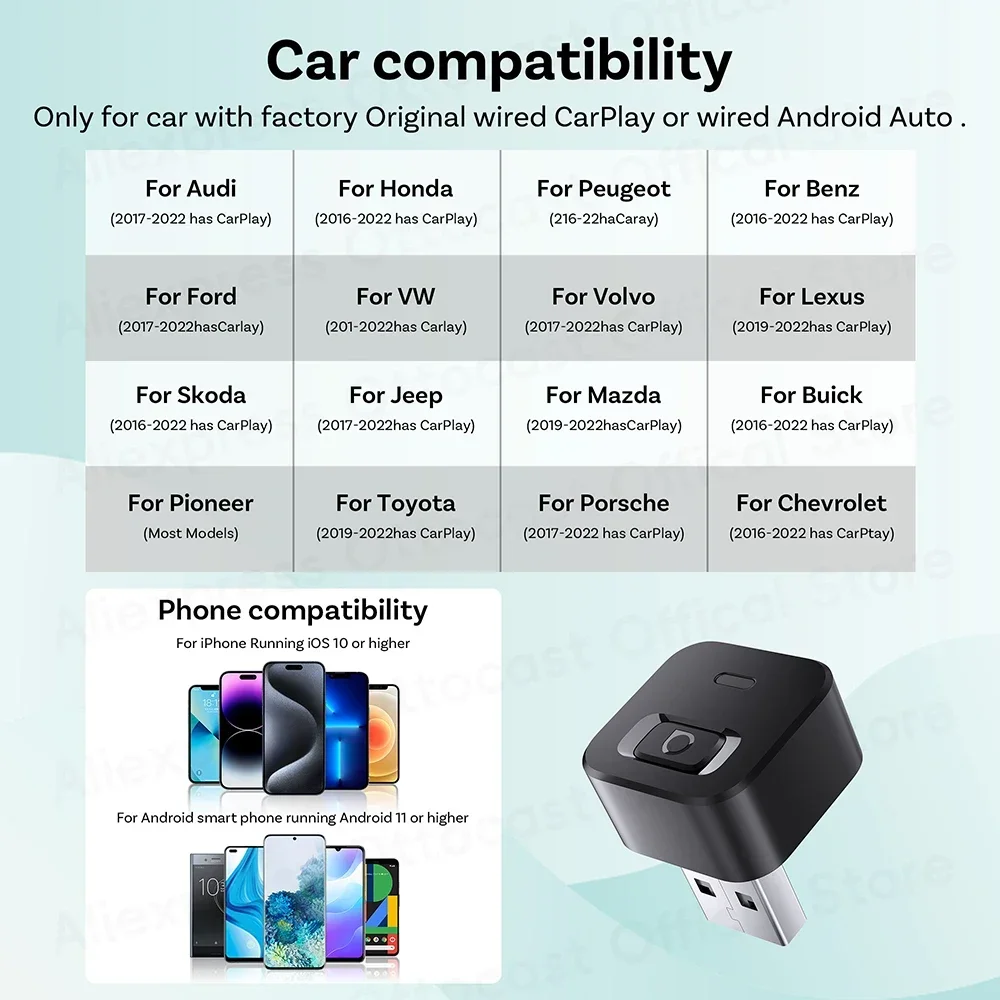 OTTOCAST Mini Dot Cube Wireless CarPlay Android Auto Adapter 2 in 1 – Bild 6