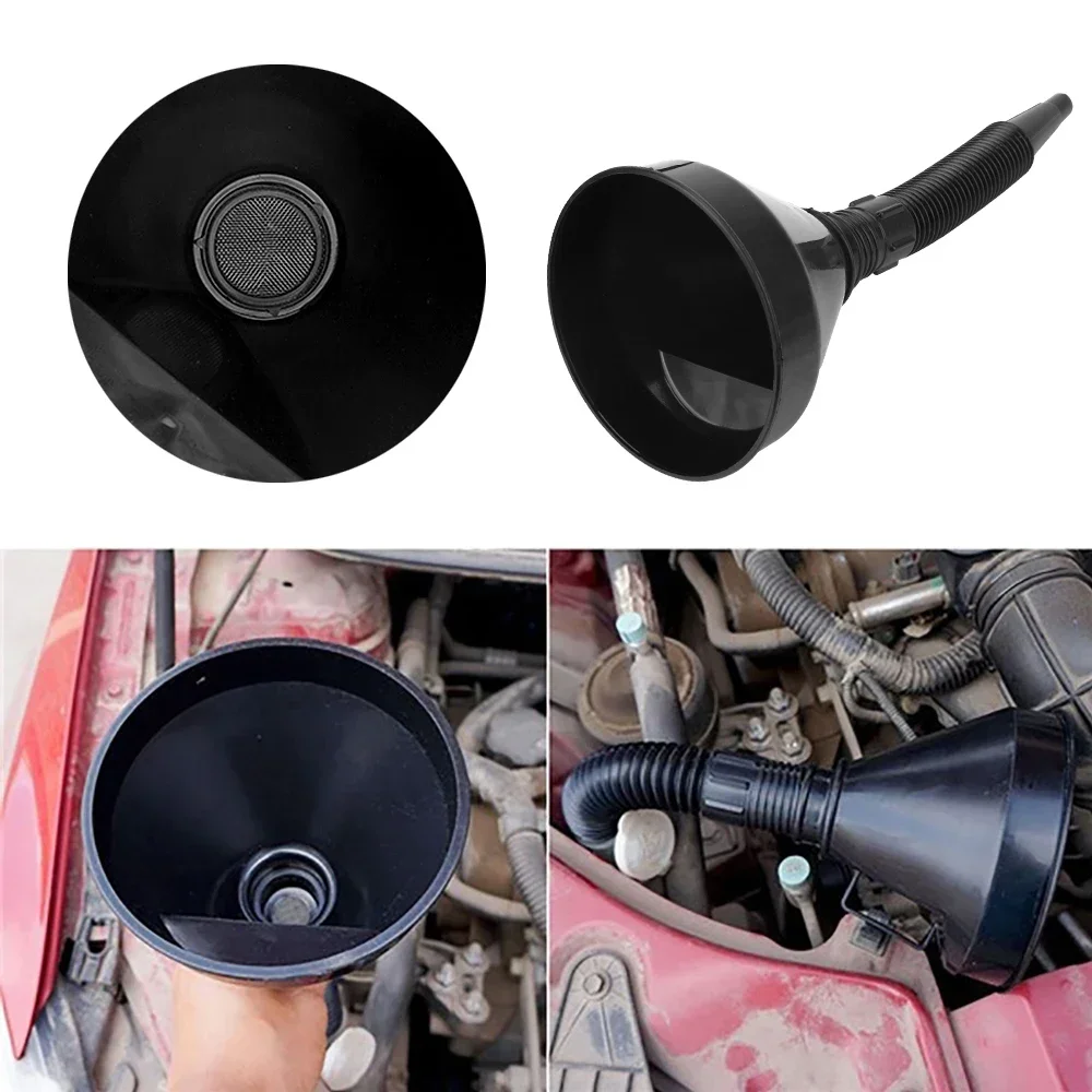 Universal Öl Trichter Mit Filter Rohr Griff Set Diesel Gas Kraftstoff – Bild 2
