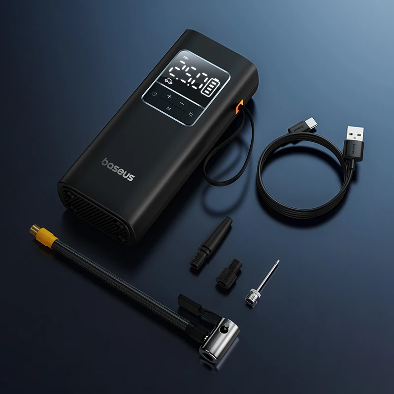 Baseus Kabellose Luftpumpe, tragbarer Luftkompressor, intelligente digitale elektrische Auto-Luftpumpe