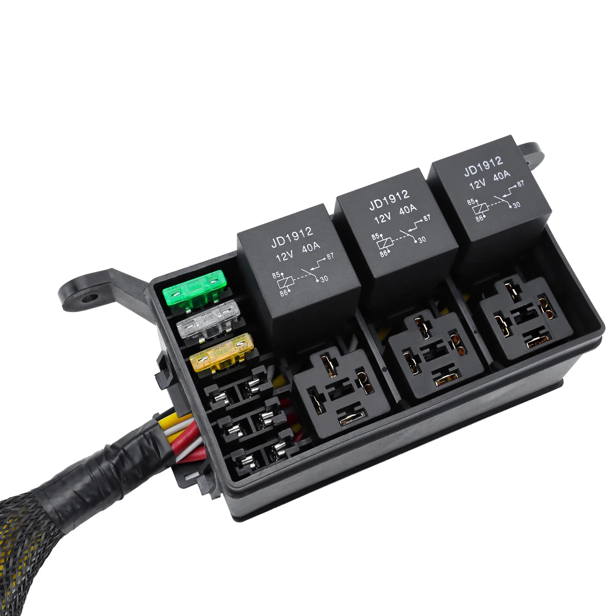 12V 6-Wege-Spulenwiderstand 50 Ω Relais-Sicherungskasten 12AWG – Bild 5