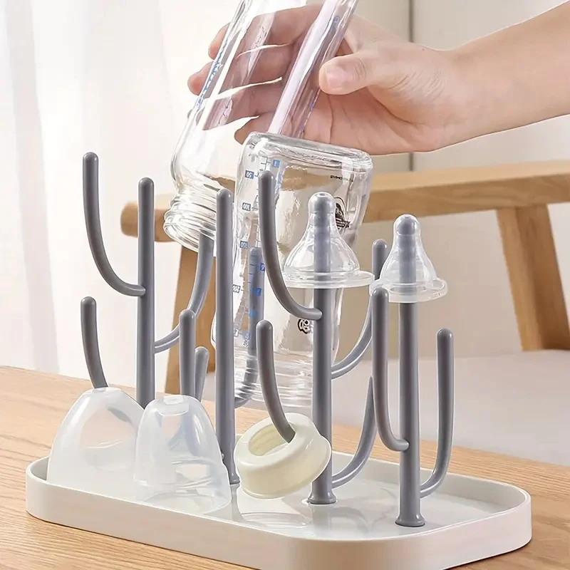 Abtropfgestell für Milchflaschen in Babybaumform, staubdichter Milchflaschenhalter, Abtropfgestell für Tassen