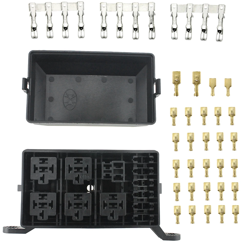 12-Slot Relaisbox 6 Relais 6 ATC/ATO Standard Sicherungshalter Block – Bild 4