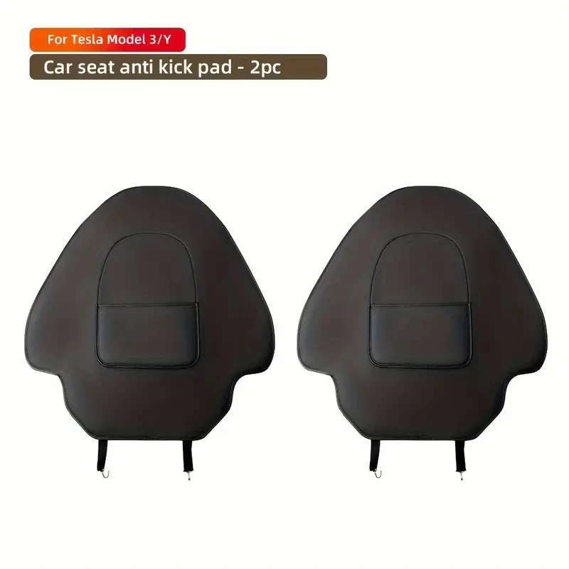 Auto Sitz Zurück Schutz Matte Für Tesla Modell 3/Y Volle Sitz Anti Kick Pad Leder Anti Scratch Protector