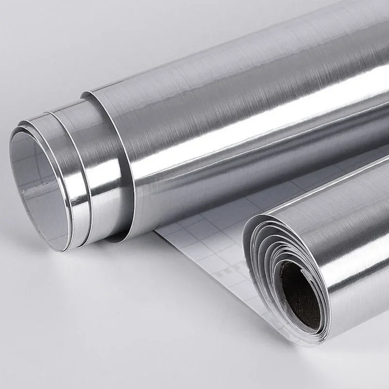 40 cm Metall-Wandaufkleber aus gebürstetem Silber, Edelstahl – Bild 6