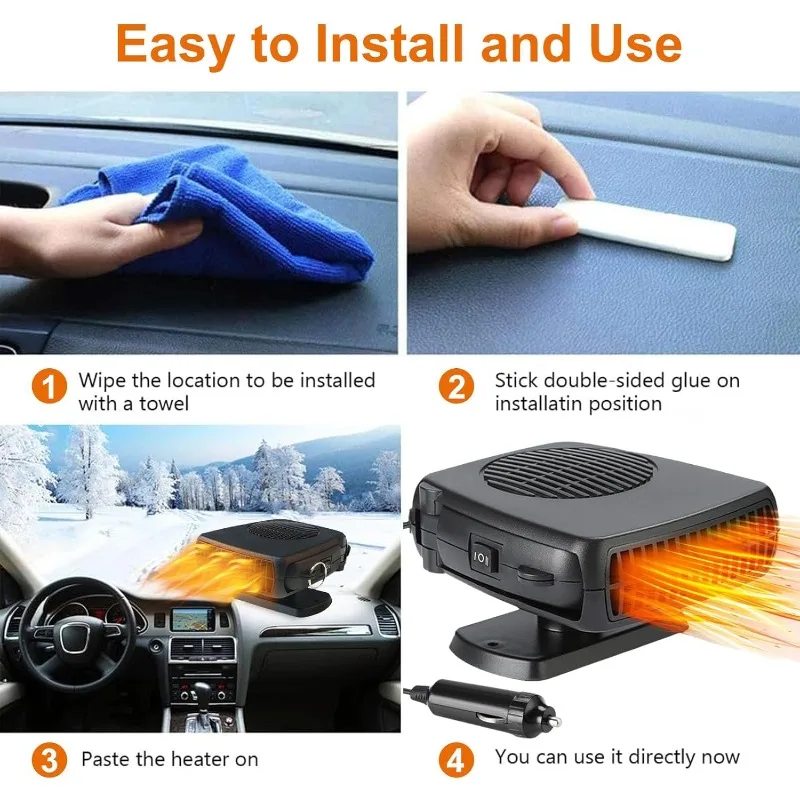 Auto Heizung 12V/24V 150W 200W Tragbare Auto Heizung Fan 2 IN 1 – Bild 6