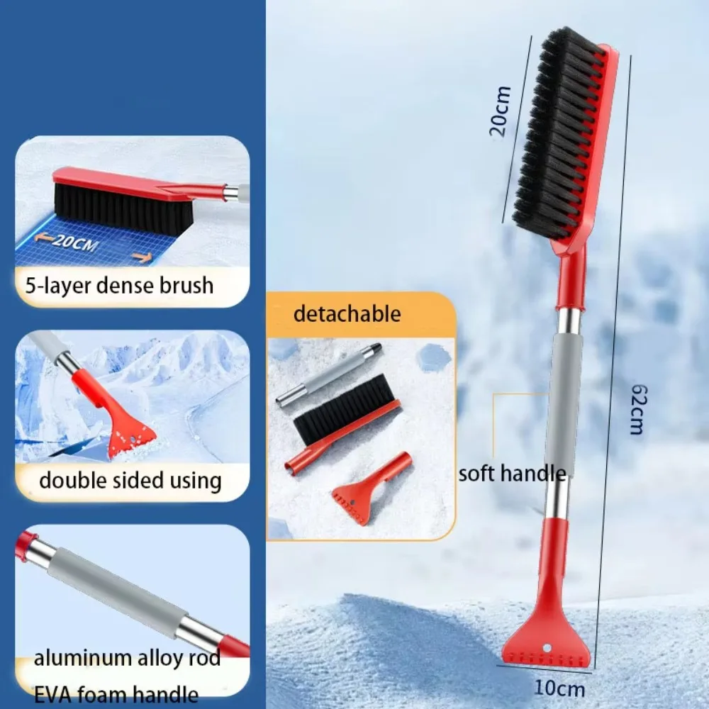 Tragbare Abnehmbare Auto-Schneeschaufel 2-in-1 Hocheffiziente Auto-Eiskratzer Multifunktionale Kraftsparende