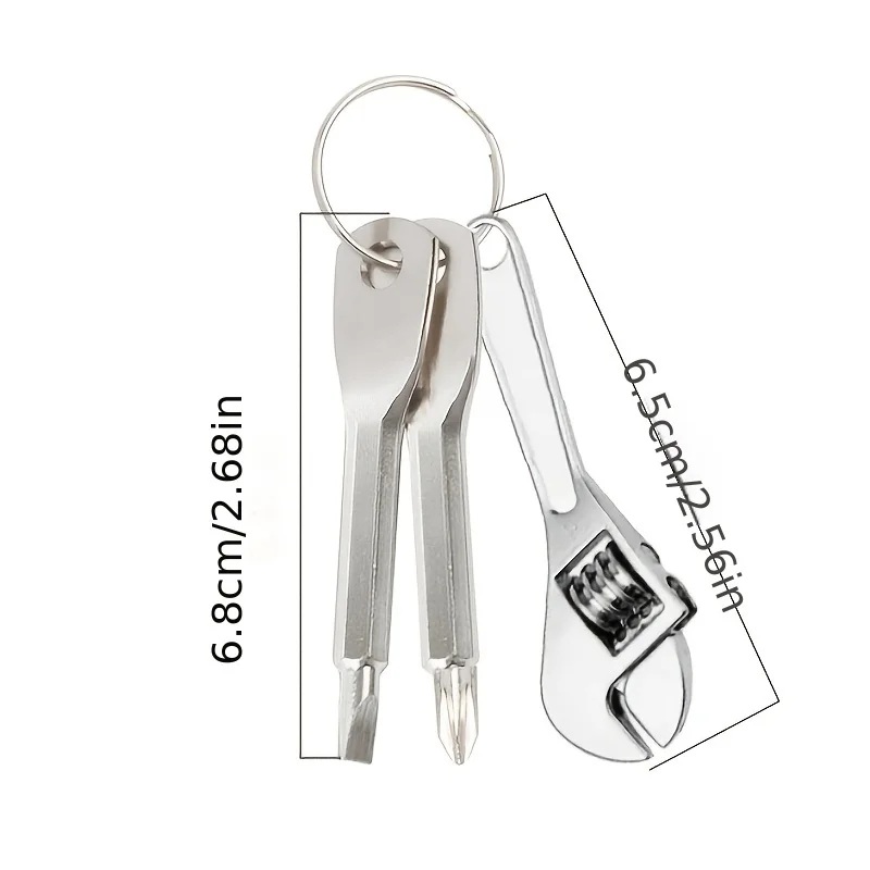 Tragbares Mini-Schraubendreher-Set, multifunktionaler Mini-Schraubenschlüsselanhänger - geeignet (3 Stück)