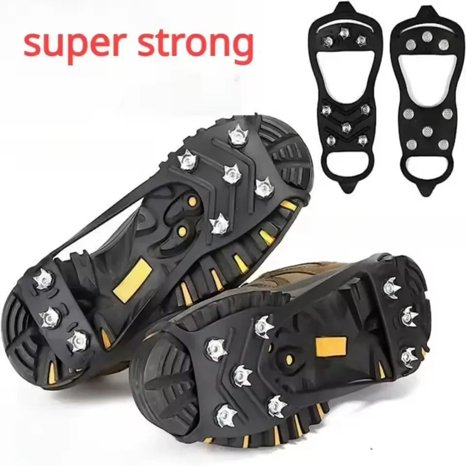 8 Zähne Eisgreifer Spike Schuhe Winter Outdoor Anti-Rutsch Wandern Bergsteigen Eis Schnee Steigeisen