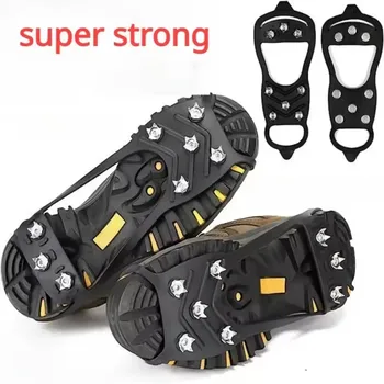 8 Zähne Eisgreifer Spike Schuhe Winter Outdoor Anti-Rutsch Wandern Bergsteigen Eis Schnee Steigeisen