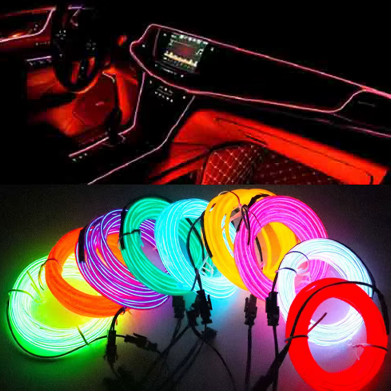 1M/2M/3M/5M Auto Innen Led Dekorative Lampe EL Verdrahtung Neon Streifen für Auto DIY Flexible Umgebungs Licht