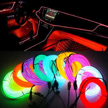 1M/2M/3M/5M Auto Innen Led Dekorative Lampe EL Verdrahtung Neon Streifen für Auto DIY Flexible Umgebungs Licht