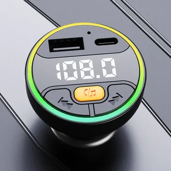Auto FM-Transmitter Bluetooth 5.3 Freisprecheinrichtung Kabelloses Auto-Kit USB-C Autoladegerät Auto-Radio