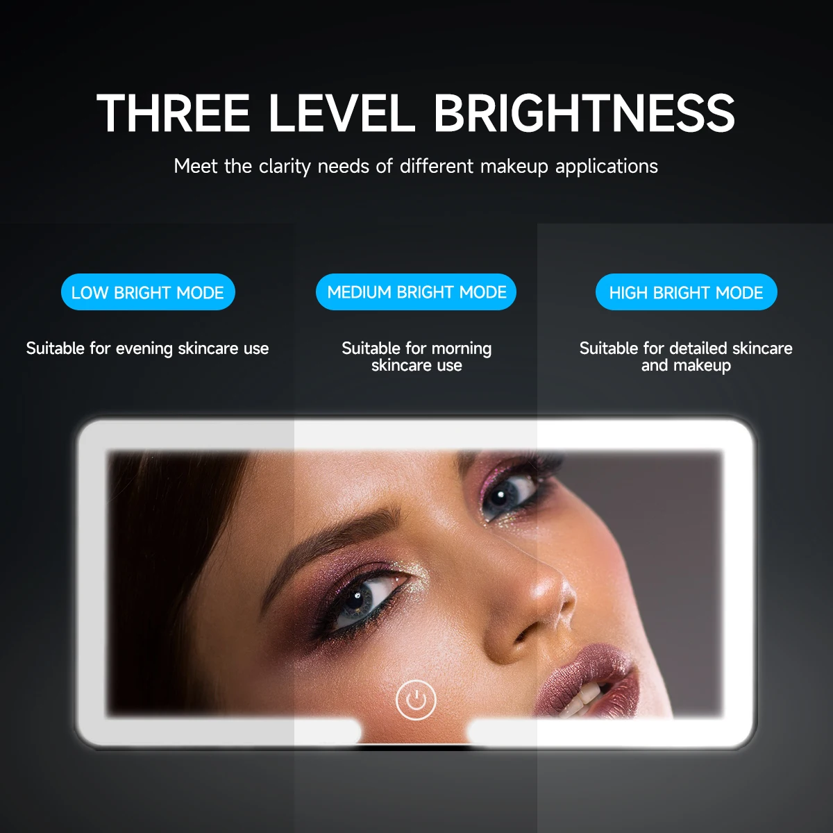 LED Auto Make-Up HD Spiegel Sonnenschirm Make-Up Hängen Spiegel Ultra – Bild 3