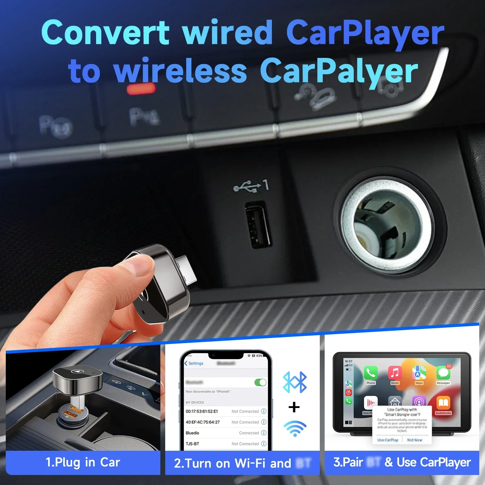 2026 Hot CarPlay/Android Auto Adapter: Kabelgebunden zu Kabellos – Bild 6