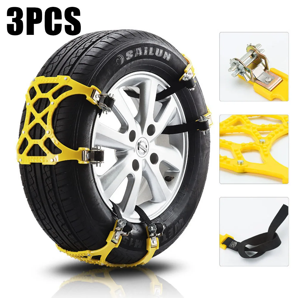 Auto Schnee Reifen Ketten Schlamm Reifen Räder Dicken Anti-Skid Gürtel Für Auto/SUV/Lkw Tragbare (3 Stück)
