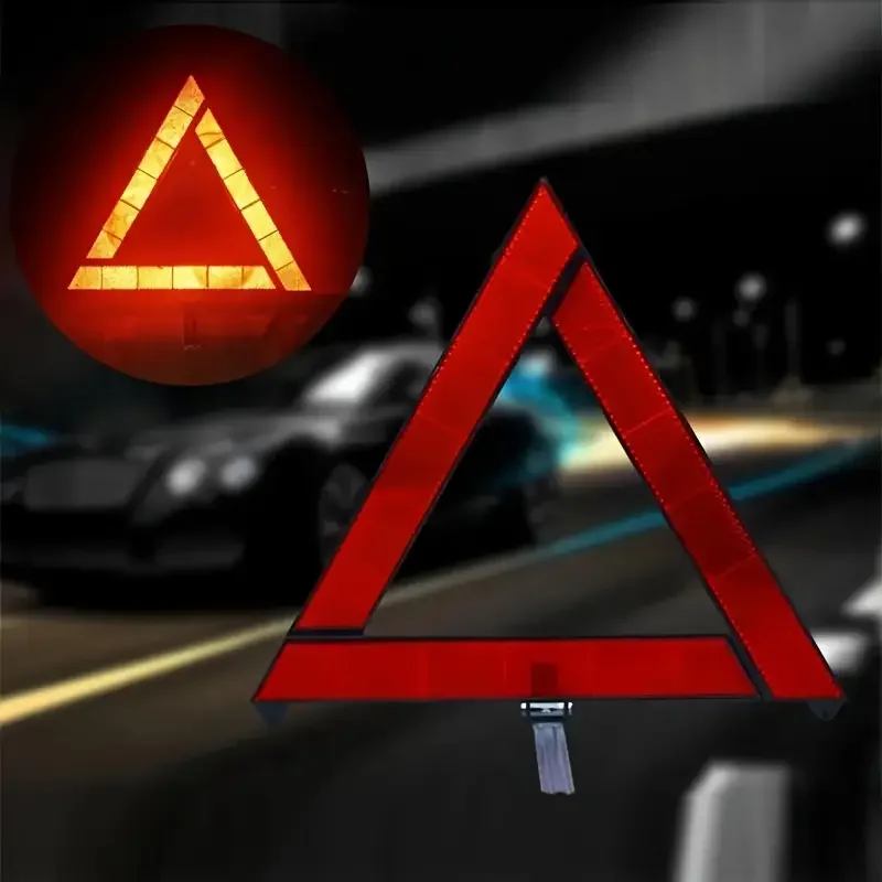 Auto-Notfallwarndreieck mit reflektierender Jacke, Warnschild – Bild 4