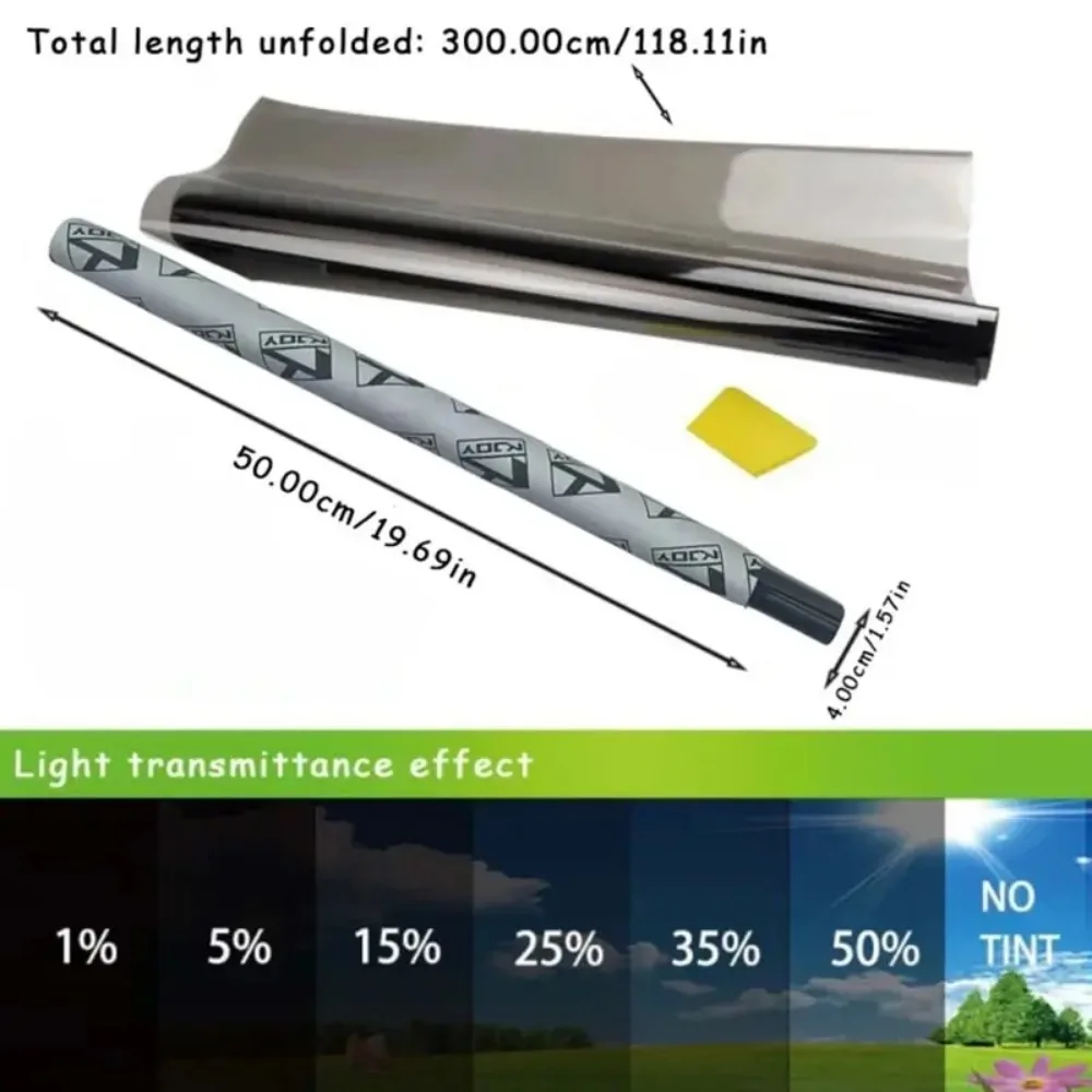 KKJOY 3 m x 50 cm VLT schwarze Fenstertönungsfolie für Autos – Bild 4