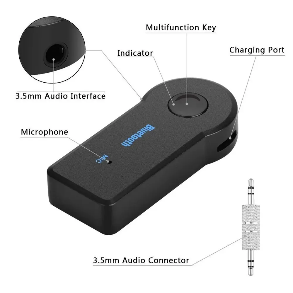 3,5-mm-Klinkenstecker, kabelloser Bluetooth-Transceiver-Adapter – Bild 6