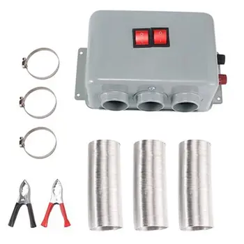 12 V/24 V Autoheizung, 3 Löcher, 600 W-800 W, elektrischer Heizlüfter, beschlagfrei, geräuscharm, tragbarer