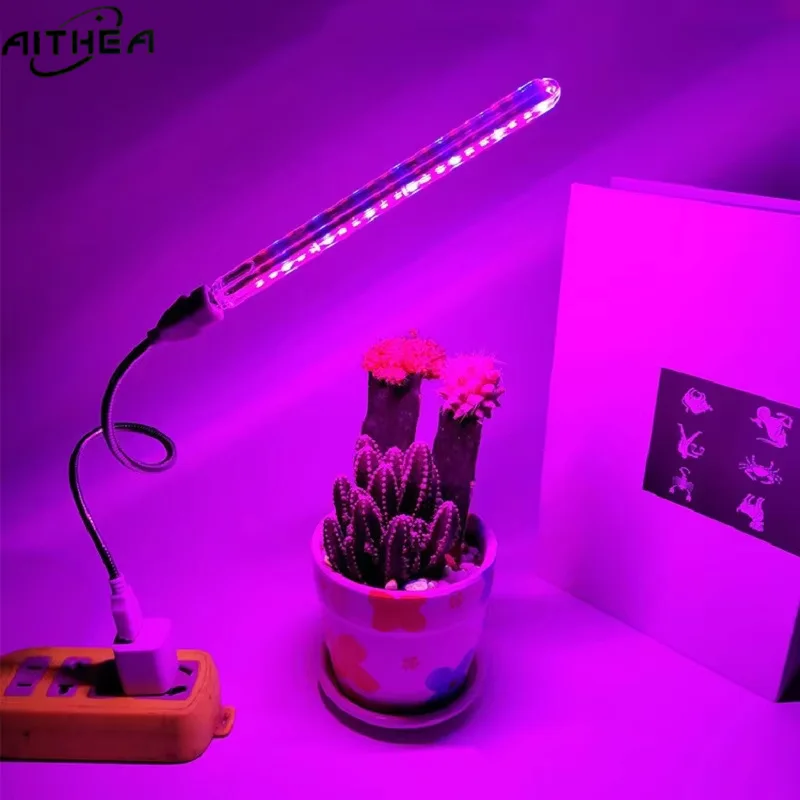 AITHEA Tragbare Vollspektrum-LED-Pflanzenlampe Rot & Blau USB – Bild 5