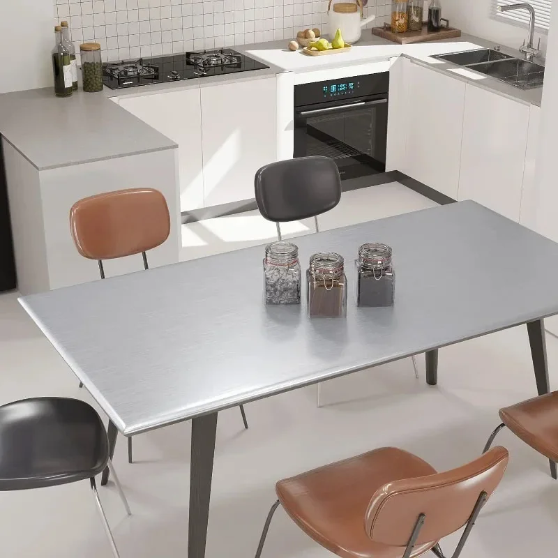 40 cm Metall-Wandaufkleber aus gebürstetem Silber, Edelstahl – Bild 5