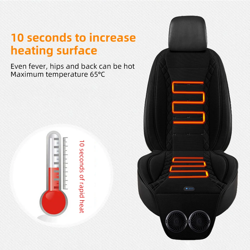 12V Auto beheiztes kühlendes Sitzkissen mit Doppelventilator Winter – Bild 3
